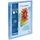 Exacompta Classeur à anneaux Kreacover 4 anneaux, bleu transparent