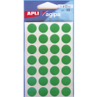 Agipa étiquettes ronds en pochette diamètre 15 mm, vert, 168 pièces, 28 par feuille