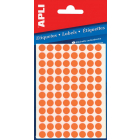 Apli étiquettes rondes en pochette diamètre 8 mm, orange fluo, 288 pièces, 96 par feuille (2080)