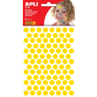 Apli Kids gommettes, cercle diamètre 10,5 mm, pochette de 528 pièces, jaune