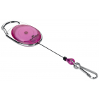 Durable enrouleur avec mousqueton violet, sous blister