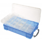 Really Useful Box boîte de rangement 4 litres avec 2 diviseurs, bleu transparent