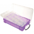 Really Useful Box boîte de rangement 4 litres avec 2 diviseurs, pourpre transparent