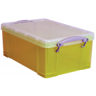 Really Useful Box boîte de rangement 9 litres, jaune transparent