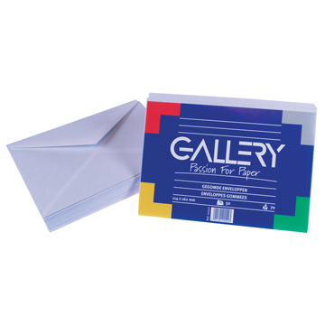 Gallery enveloppes ft 114 x 162 mm, gommées, paquet de 50 pièces