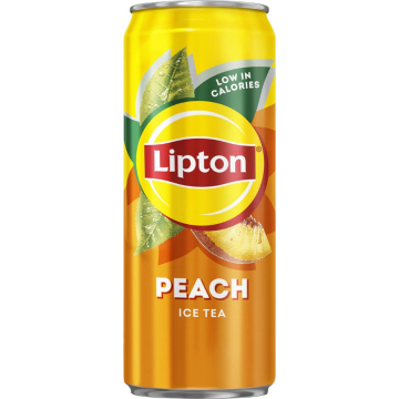Lipton Ice Tea Pêche boisson rafraîchissante, sleek canette de 33 cl, paquet de 24 pièces