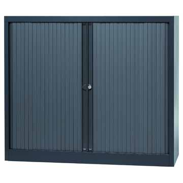 Bisley armoire à rideaux, ft 103 x 120 x 43 cm (h x l x p), 2 tablettes, anthracite
