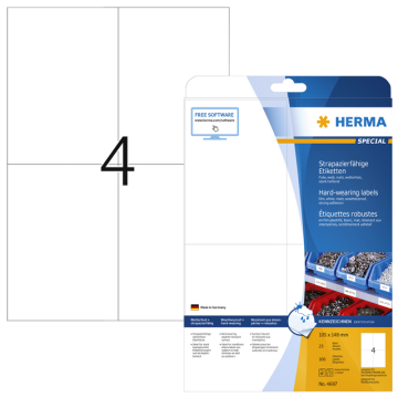 Etiket HERMA 4697 105x148mm weerbestendig wit 100stuks