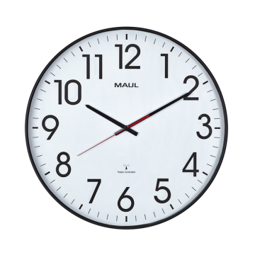 Horloge murale MAULclimb RC 47x5.5cm plastique argent/blanc avec pile