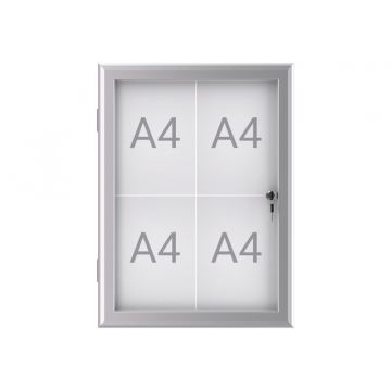 Buiten- binnenvitrine wand MAULexcite whiteboard 4xA4 met slot