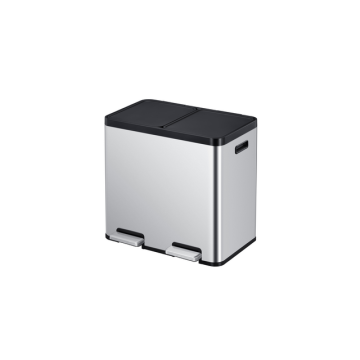 Afvalbak EKO Essential Recycler pedaalemmer 2x22liter RVS
