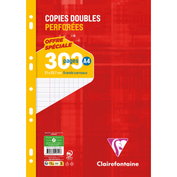 Clairefontaine ringbandinterieur Metric, ft A4, 9-gaatsperforatie, dubbel, 300 bladzijden, seyès