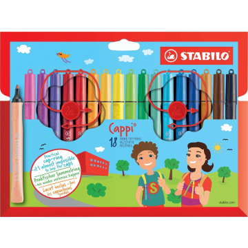 Stabilo viltstift Cappi, etui van 18 stuks