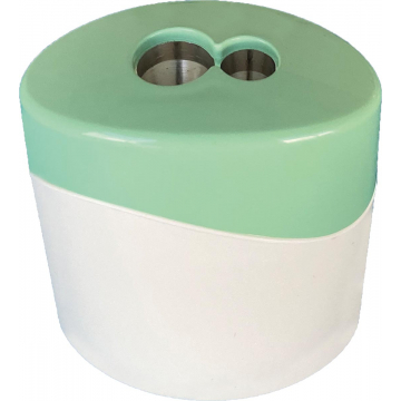 M+R Green Line potloodslijper met reservoir, 2-gaats