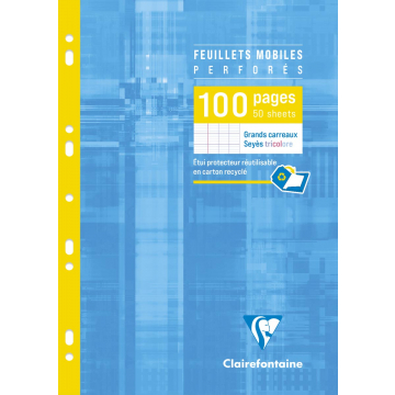 Clairefontaine ringbandinterieur Metric, ft A4, 9-gaatsperforatie, los, 100 bladzijden, seyès