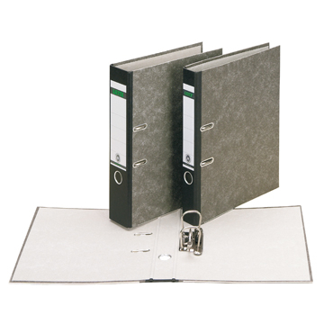 Classeur Leitz, ft folio, dos 80 mm, en carton, noir nuageux