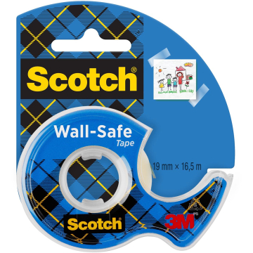 Scotch Wall-Safe tape, ft 19 mm x 16,5 m, op blister