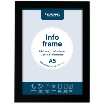 Europel zelfklevend kader ft A5, zwart, pak van 2 stuks