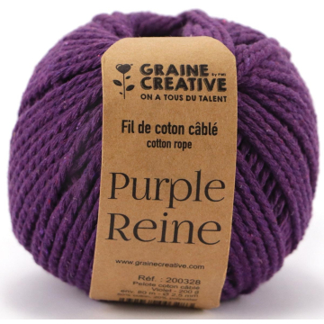 Graine Créative Macramé touw, ft 2,5 mm x 80 m, paars