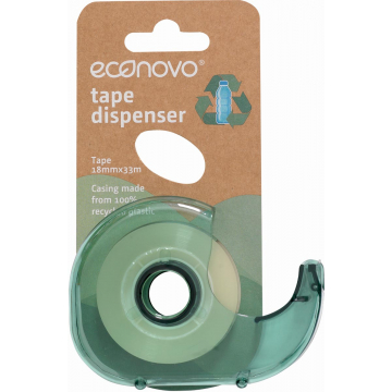 Econovo plakband, met afroller, 18 mm x 33 m, op blister in kraft