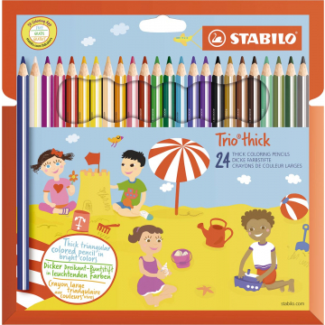 STABILO Trio thick kleurpotlood, etui van 24 stuks, assorti