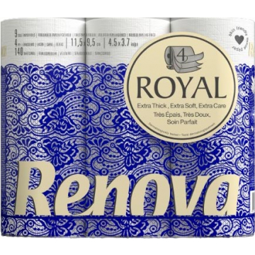 Renova Royal toiletpapier, 4-laags, 140 vel, pak van 63 rollen