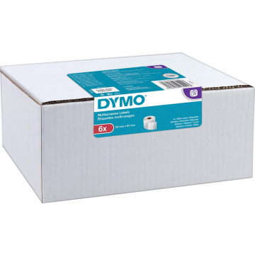 Dymo etiketten LabelWriter ft 57 x 32 mm, verwijderbaar, wit, doos van 6 x 1000 etiketten