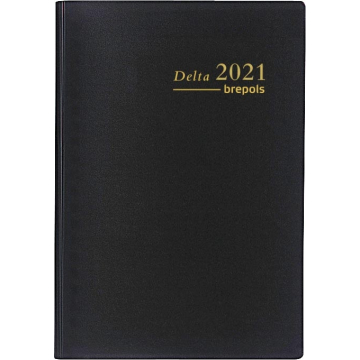 Brepols agenda Delta Seta 6-talig, zwart