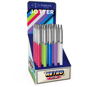 Parker Jotter Originals balpen 90's, medium, geassorteerde kleuren, display van 20 stuks