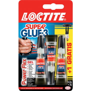 Loctite secondelijm Power Flex, 2 + 1 gratis, op blister