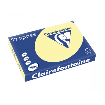 Clairefontaine Trophée Pastel, gekleurd papier, A3, 160 g, 250 vel, kanariegeel