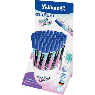 Pelikan inktuitwisser Super Pirat, medium punt, color edition, display van 50 stuks