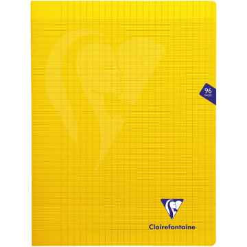 Clairefontaine schrift Mimesys voor ft A4+, 96 bladzijden, kaft in PP, seyès, geel