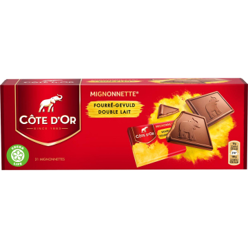 Côte d'Or Mignonnettes chocolade, praliné, 10 g, doos van 24 stuks, apart verpakt