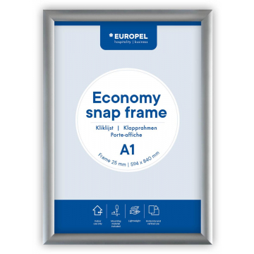Europel clicklijst Economy, lijst 25 mm, ft A1, zilver