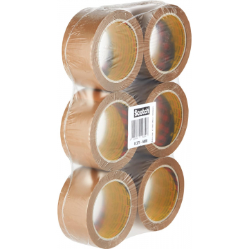Scotch verpakkingsplakband Classic ft 50 mm x 66 m, bruin, pak van 6 rollen