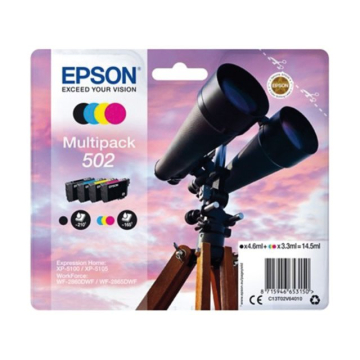 Cartouche d'encre Epson 502 T02V6 noir + 3 couleurs