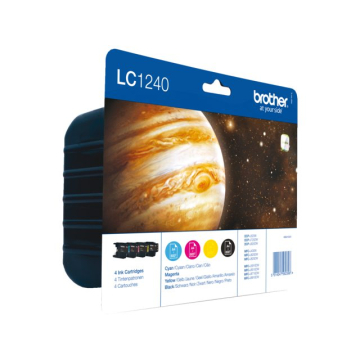 Inktcartridge Brother LC-1240VALBP zwart + 3 kleuren