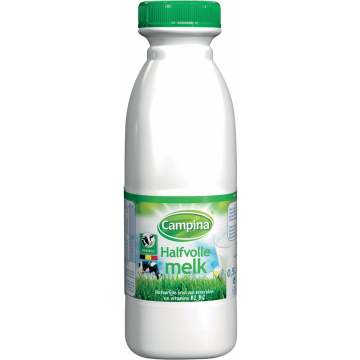 Campina halfvolle melk, 0,5 litres, paquet de 6 bouteilles
