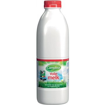 Campina volle melk, 1 liter, pak van 6 stuks