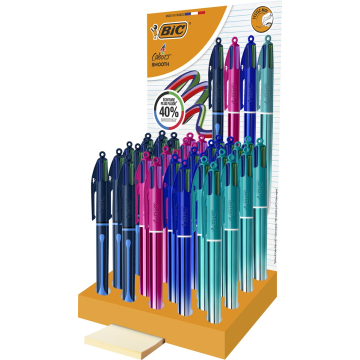 BIC Colours Smooth Drop/Gradiant stylo bille 4 couleurs, moyen, display de 36 pièces