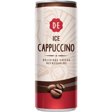 Douwe Egberts ice coffee, Cappuccino, blik van 25 cl, pak van 12 stuks