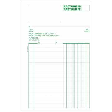 Exacompta facturier, ft 21 x 13,5 cm, bilingue, dupli (50 x 2 feuilles)