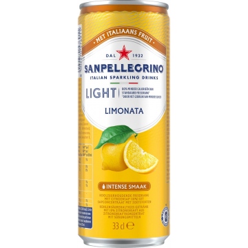 San Pellegrino limonade Limonata light, sleek blik van 33 cl, pak van 6 stuks