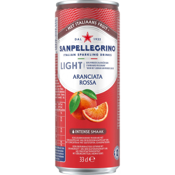 San Pellegrino limonade Aranciata Rossa light, sleek blik van 33 cl, pak van 6 stuks