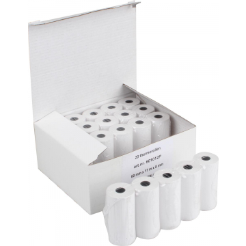 Bobine thermique ft 60 mm, mandrin 8 mm, longueur 11 m, paquet de 20 rouleaux