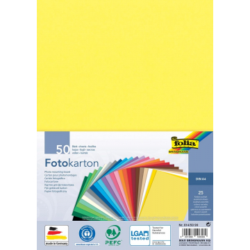 Folia gekleurd fotopapier, ft A4, pak van 50 vel in 25 geassorteerde kleuren