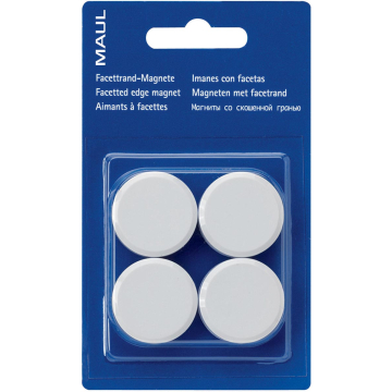 Maul magneet MAULsolid, diameter 32 mm, wit, blister van 8 stuks
