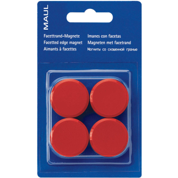 Maul magneet MAULsolid, diameter 38 mm, rood, blister van 8 stuks