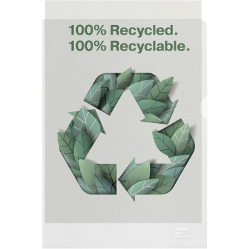 Esselte L-map, 100 % gerecycleerd, transparant, doos van 20 stuks